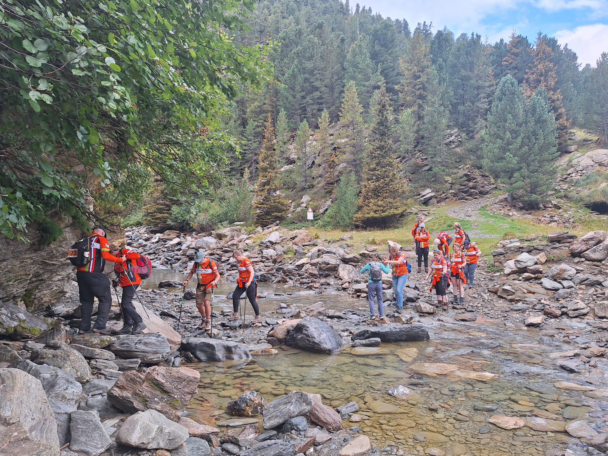 9 hikers overwater