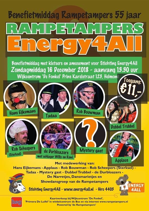 Benefietmiddag Rampetampers 55jaar Helmond Energy4All